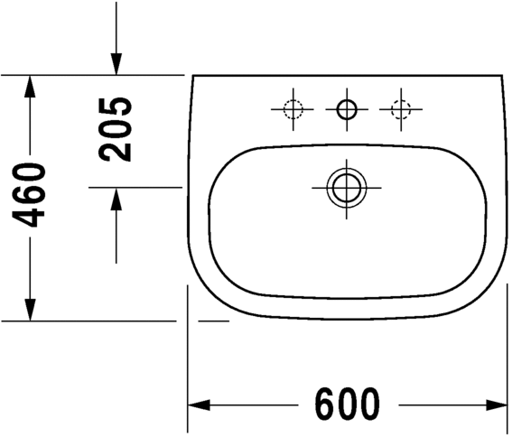 Duravit D-Code Wall Hung Basin Art. 23106000002