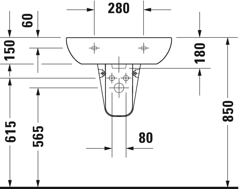 Duravit D-Code Wall Hung Basin Art. 23106000002