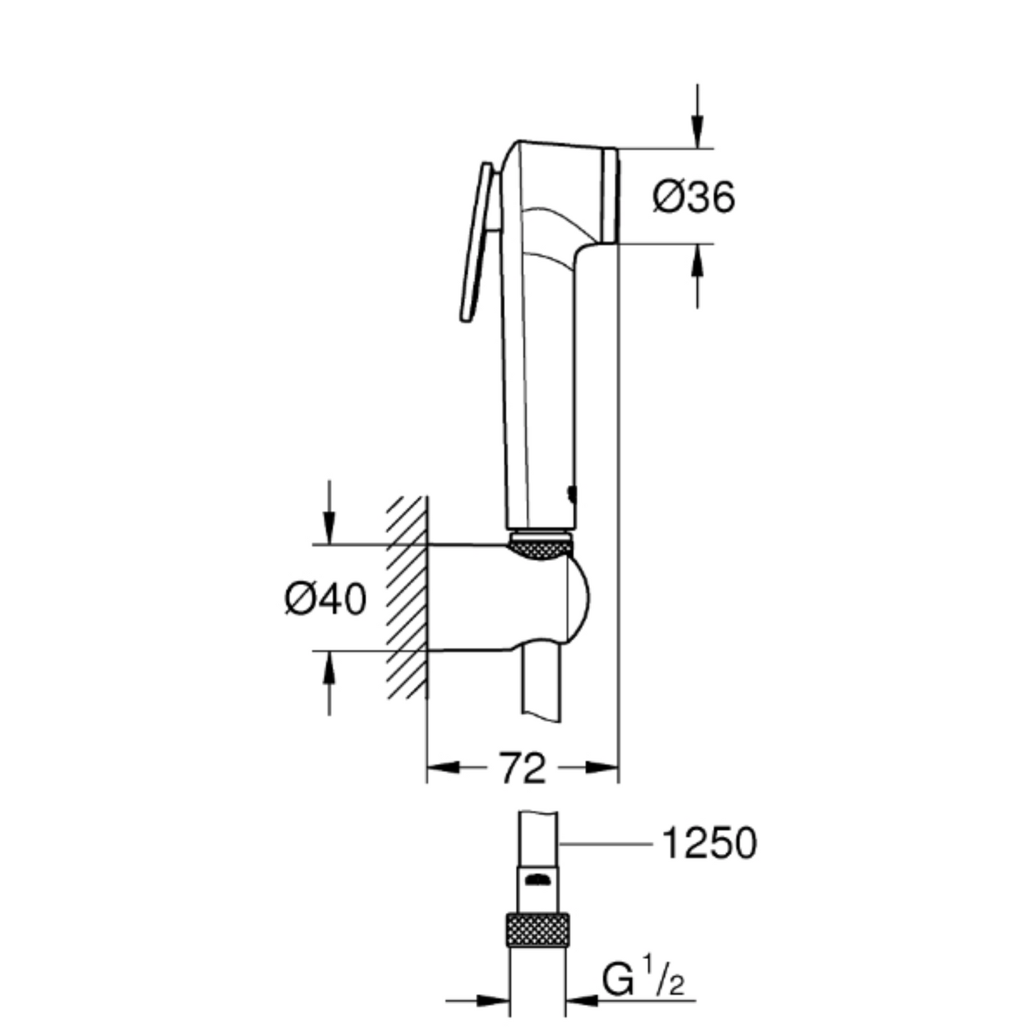 Grohe Tempesta F Trigger Spray 30 Wall Holder Set Art. 27513001